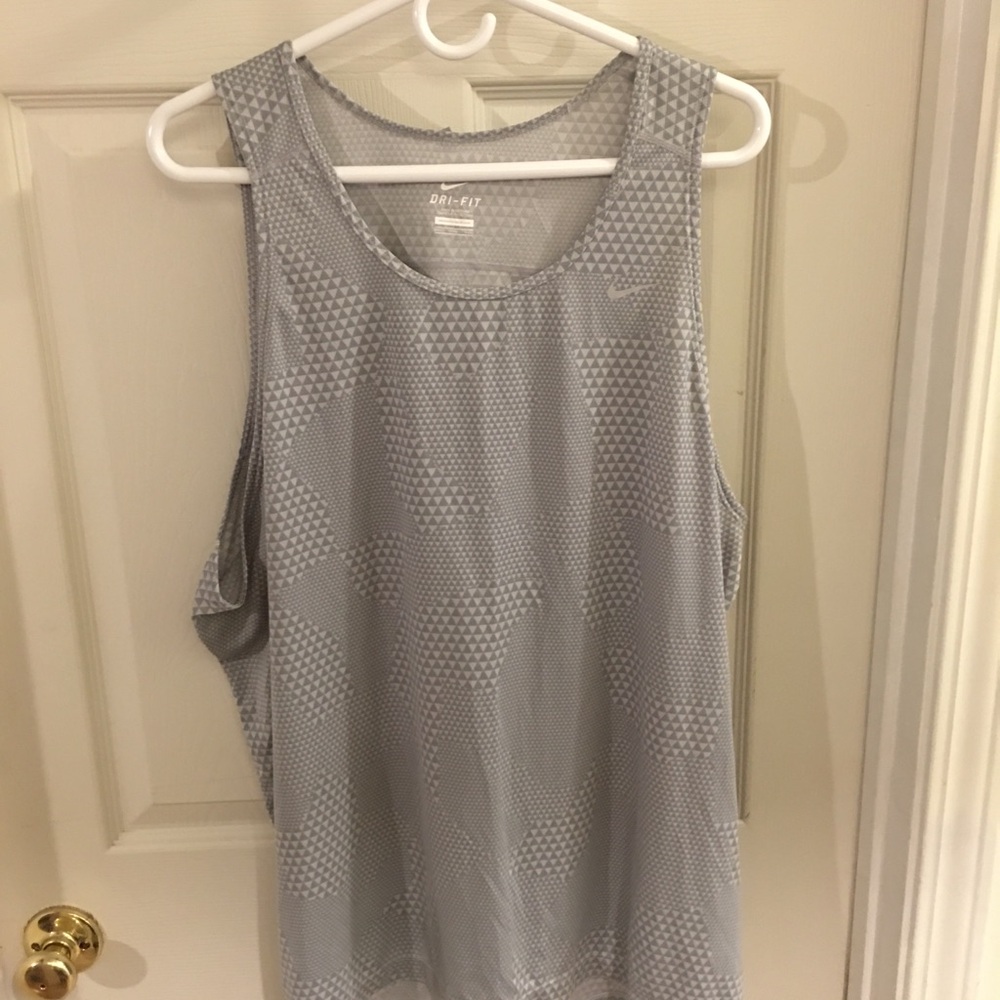 Nike Dri-FIT Nike Running Miler Sleeveless Performance Tank - Light Gray 2XL